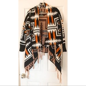 Tribal Oversized Cardigan Sweater